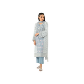 Stitched 3 Piece Embroidered Dull Raw Silk Suit